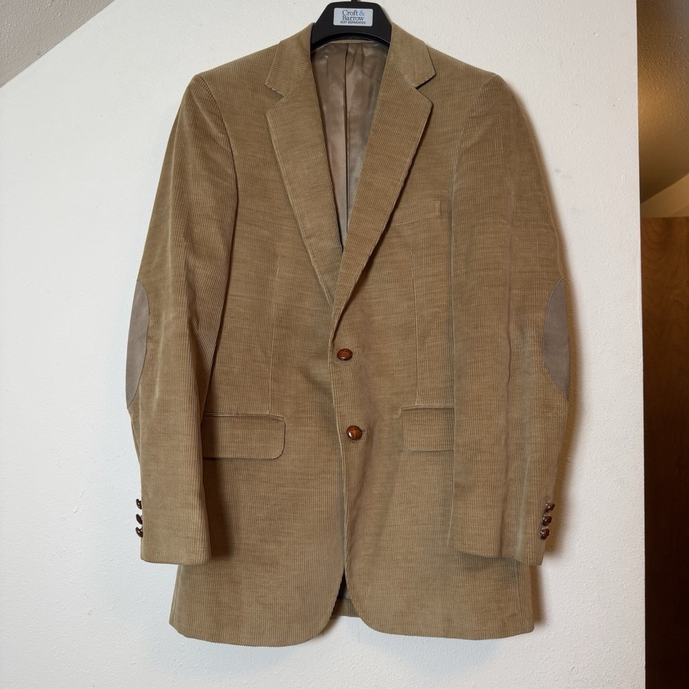 Warren Sewell Men's Corduroy Sport Coat Blazer Suede Elbow Patches Size 42R